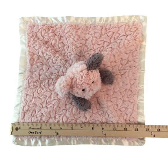 Mary Meyer Pink Pig Lovey 13" Baby Security Blanket Cream Satin Trim & Back - Picture 5 of 7